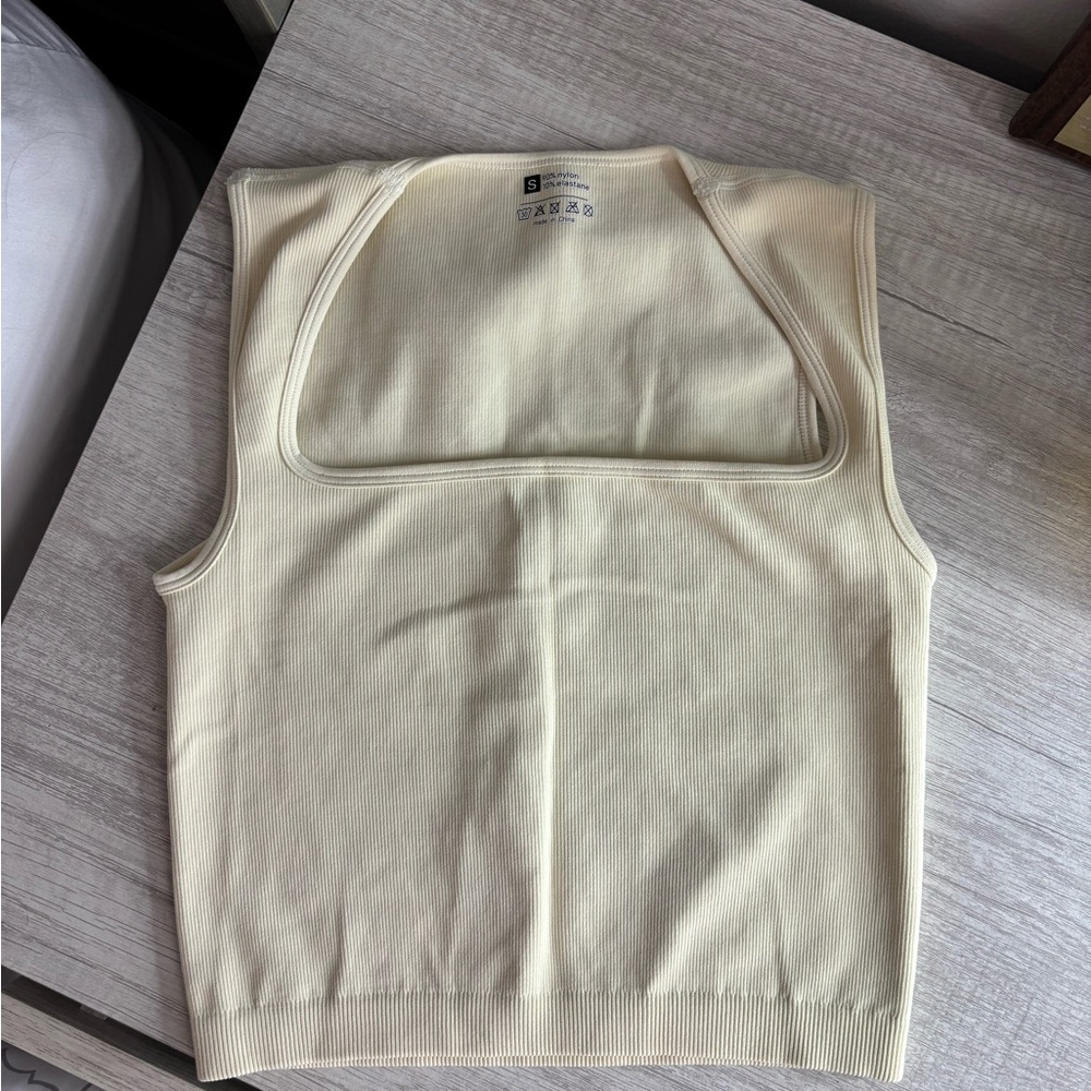 Cream Sleeveless Top